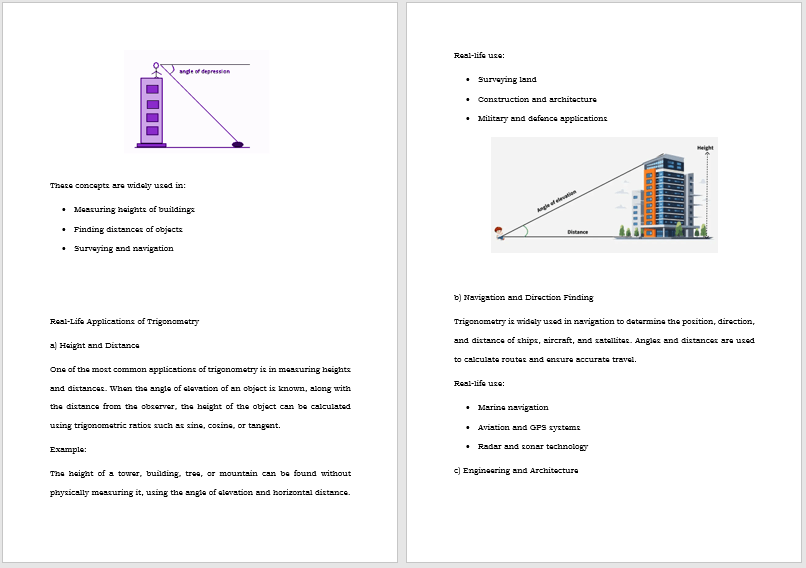 Trigonometry class X Math project